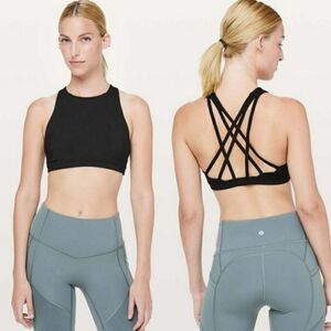 Lululemon Free To Be Serene Bra High Neck Black Size 2
